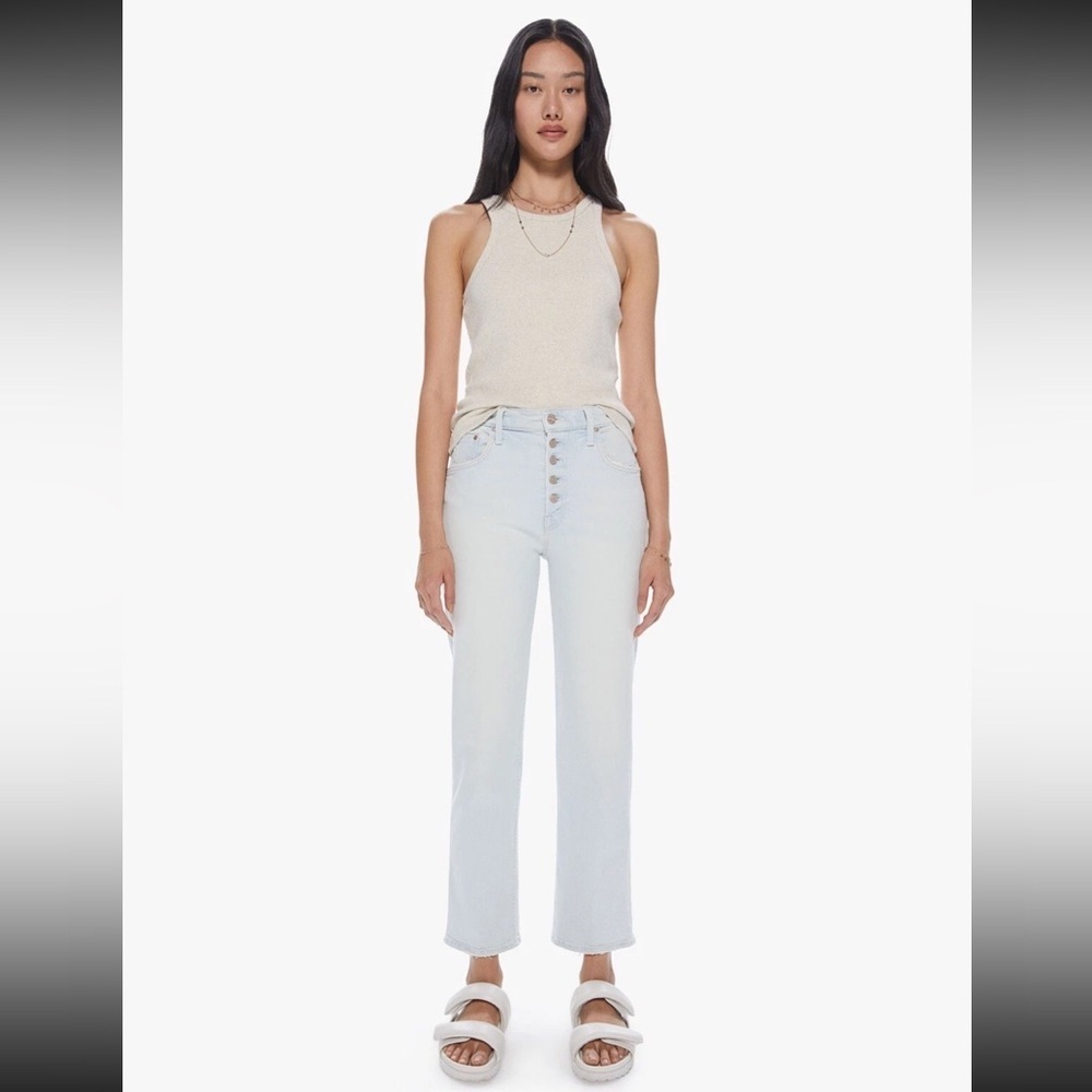 MOTHER The Pixie Tomcat Ankle Jeans “Pina Colada Paradise” 27 NWT —Premium Denim